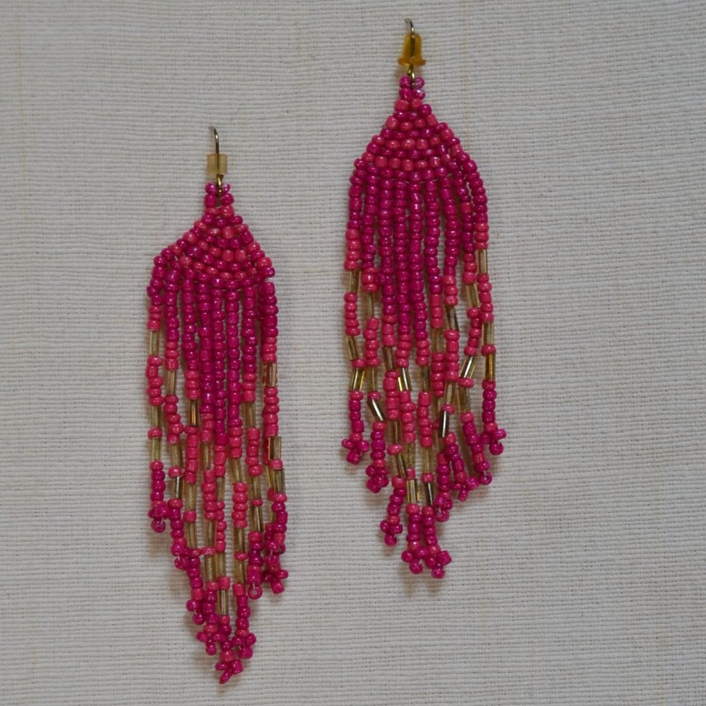 Handmade native beaded earrings boho  Western stampede
